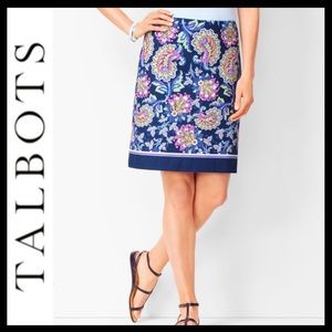 NWT Talbots Floral Paisley A-Line Skirt